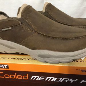 New Skechers Mens Slip On Shoes Brown Artie Size 9